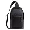 West Pack 20 Metal Logo Zip Closure Coated Canvas Crossbody Chest Bag Small Men's Charcoal and Black