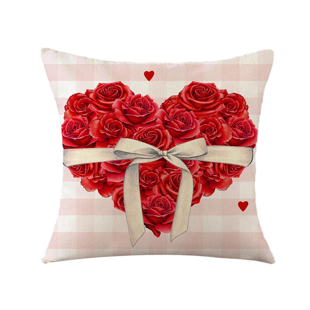 Valentine's Day Pillow Cover New Truck Love Linen Cushion Decorative Sofa Cushion Cover Home
