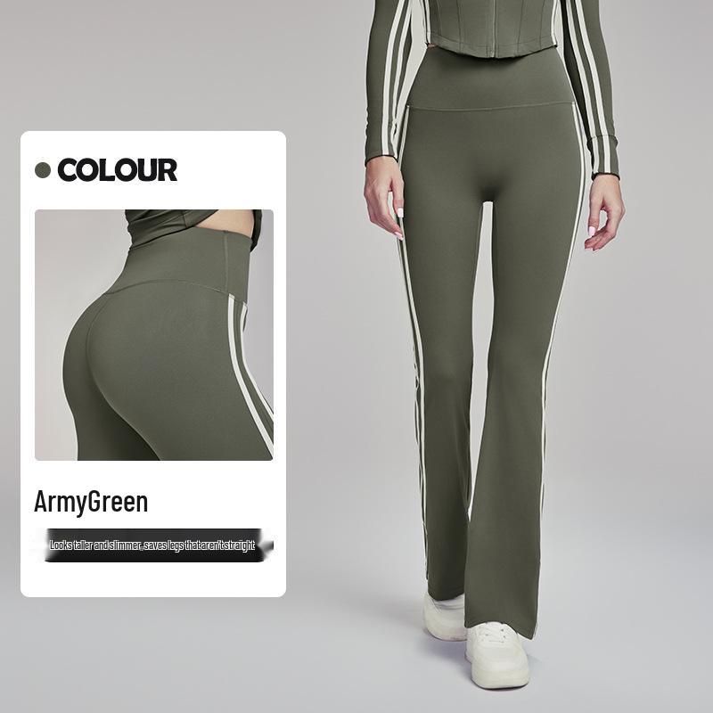 

Ningbo Big Tree Women s High Waist Striped Flare Yoga Pants - Slimming, Casual, Versatile Fitness Wear Extra Large