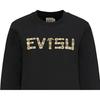 Evisu Ss20 Tiger Print And Logo Embroidered Crew Neck Pullover Sweatshirt Women sweatshirt Black 2ESHTW0SW342XX