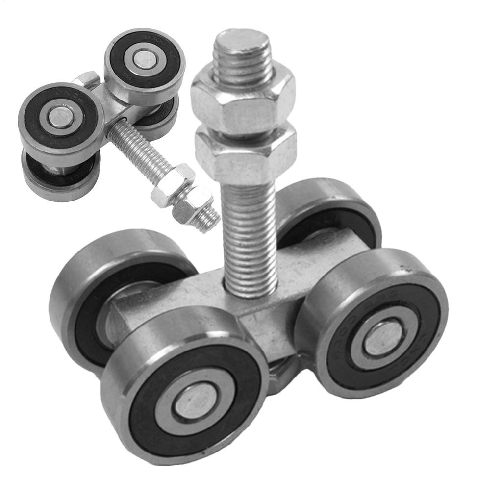 Hanging Sliding Track Wheel Barn Door Rollers 4 Wheel Trolley Assembly Roller Heavy Duty Sliding Door Hanger Labor Saving Tool