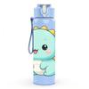 1PC Cute Baby Dinosaur Pastel Cartoon 750ml Color Plastic Sports Water Bottle Leakproof Flip Straw Lid Suitable for Sports Office Home Use
