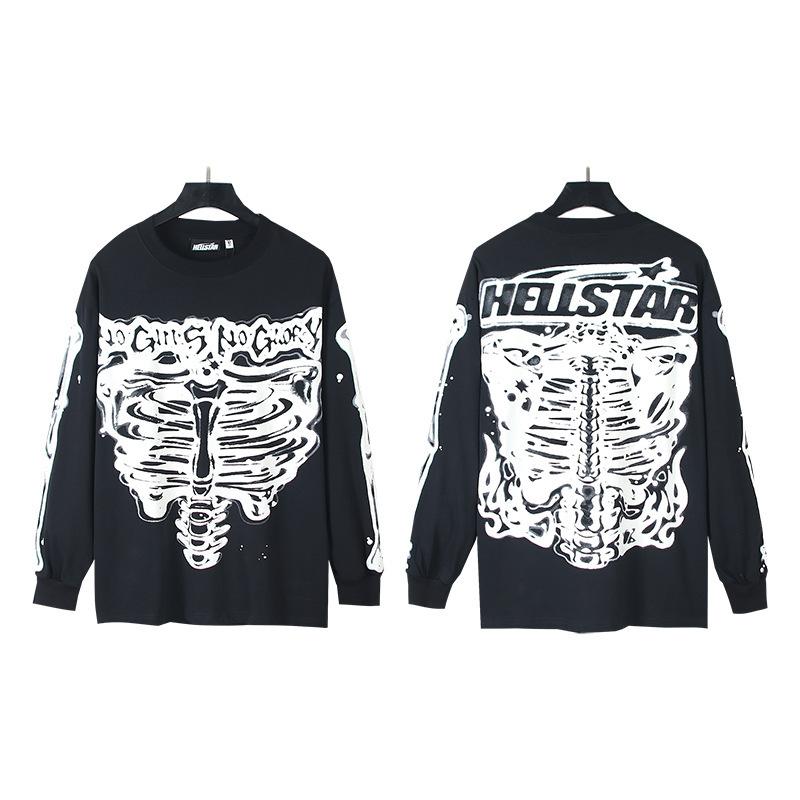 25 Frühling und Herbst Amerikanische trendige Marke Herren und Damen Paare Große Größe Lockerer Pullover Langarm T-Shirt Teenager T-Shirt