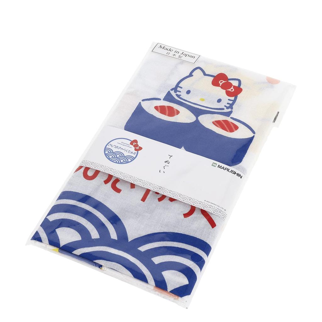 Marushin Tenugui Hand Sanrio Characters Everyone and Sushi 3825019300 (Japanese Towel) - - -