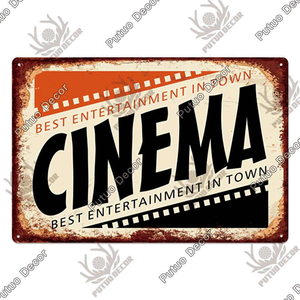 Decor Cinema Vintage Metal Plaque Metal Sign Tin Sign Iron Poster for Movie Theater Club Living Room Home Wall Decor