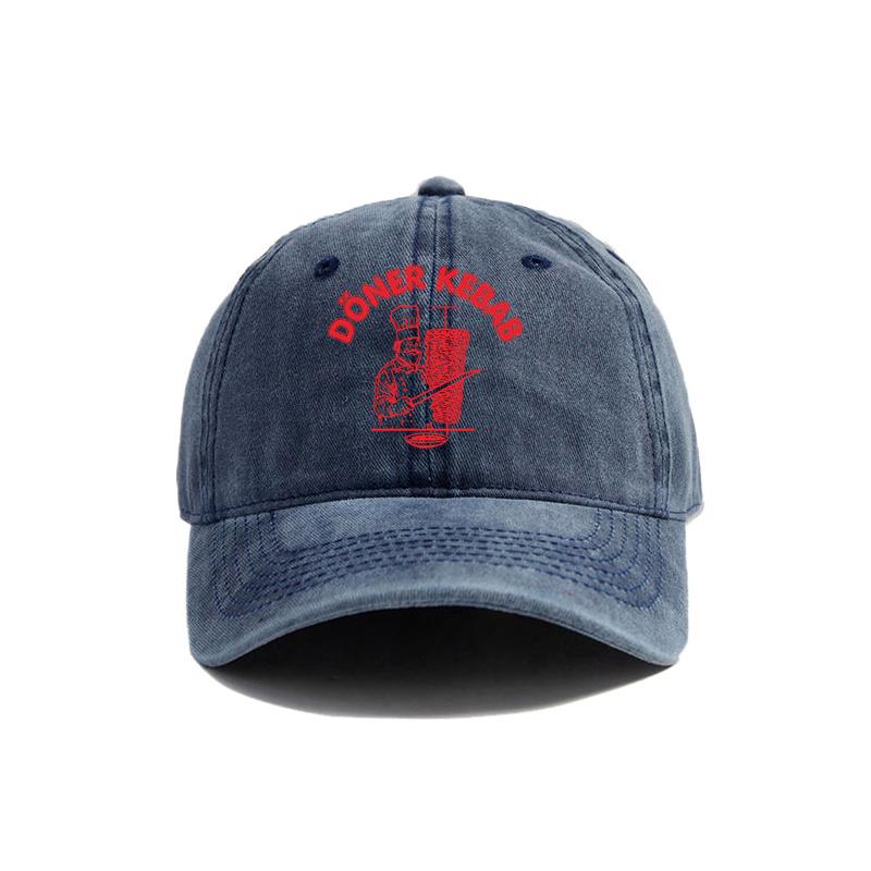 Doner Kebab Hat for Men Women Adjustable Distressed Hats Classic Doner Kebab Washed Baseball Cap