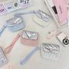Love-heart Polka Dot Earphone Storage Bag Quilted Key Jewelry Protective Pouch for Women Girls