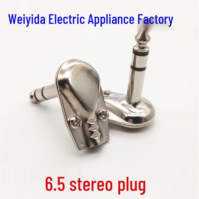 

90° 6.35mm Elbow Guitar Audio Plug for Mixer, Amp, Speaker, Microphone Soldering