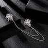 New Vintage Alloy Rhinestones Large Brooches Fashion Shawl Tassel Chain Lapel Pin Shirt Suit Jewelry for Men Wedding Accessories