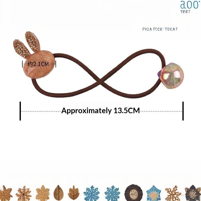 Hair Ties With Rabbit Autumn Winter Colorful High Elasticity For Girls School Daily Use Premium Soft Comfortable Non Pull