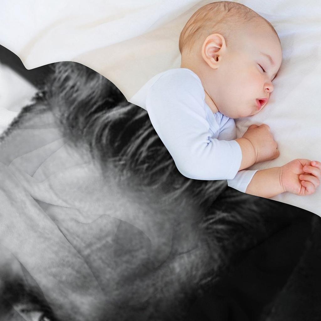 Tom with cat Throw Blanket Travel Flannel Fabric Cute wednesday Blankets