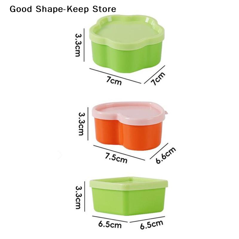 5Pcs Mini Flower/Heart/Square Shape Lunch Box Ketchup Salad Dressing Condiment Portable Plastic Condiment Bottle Food Container