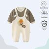 Nation's Top-Selling: Antibacterial Cotton Baby Bodysuit for Spring & Autumn - Long Sleeve, Perfect for Crawling & Home Wear.