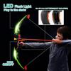 Bow and Arrow Set Kids, Archery Set with LED Light with 10 Suction Cups Arrows Targets Quiver, Indoor Outdoor Garden Games Green