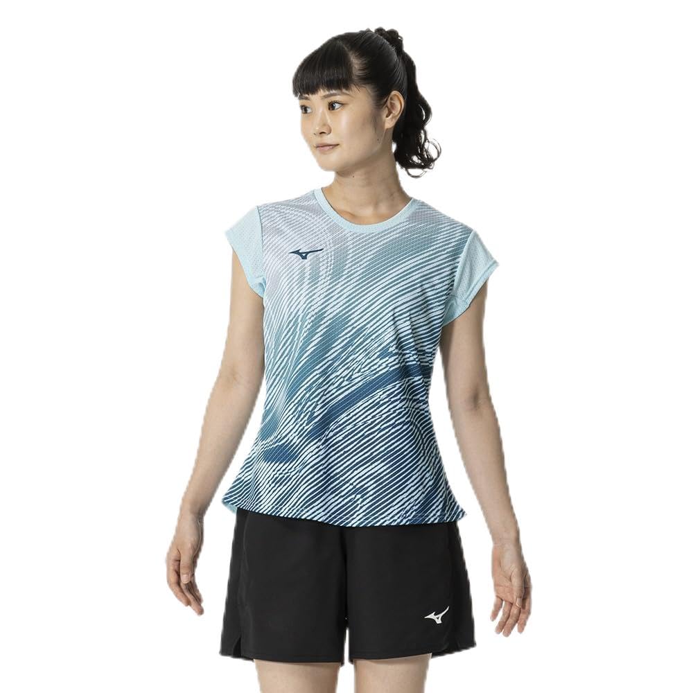 Blue Glo Dry Aeroflow Keeplite Tennis and Badminton Game Short DynaMotion Officially Approved by the Japan Badminton Model Size XL Women's Shirt,