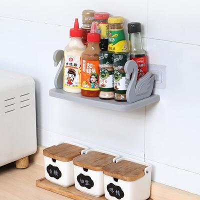 Swan Hanging Storage Rack Wall Mounted Kitchen Bathroom Seasoning Bottle Cosmetics Organizer Holder Shelf