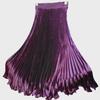 High Waist Satin Pleated Fishtail Skirt - 1 Meter Long Women's Dance Skirt with Large Swing and Medium Length.