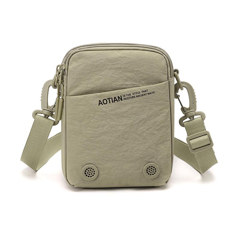 Sac bandoulière léger en nylon pour hommes femmes Sac messager décontracté à bandoulière avec poches zippées