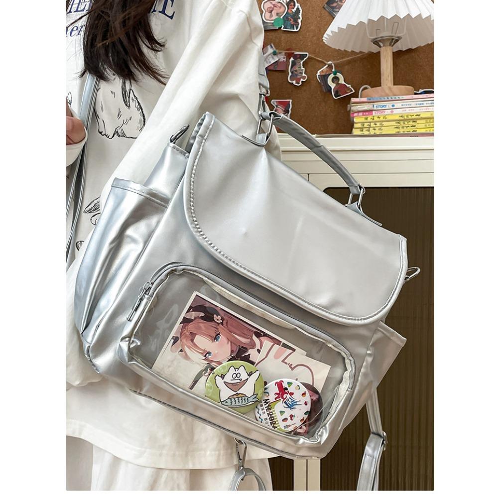 New Niche Multi-Purpose Backpack Transparent Ulzzang Cute Ita Bag Girl'S Class Crossbody Bag Itabag Cartoon Student Backpack