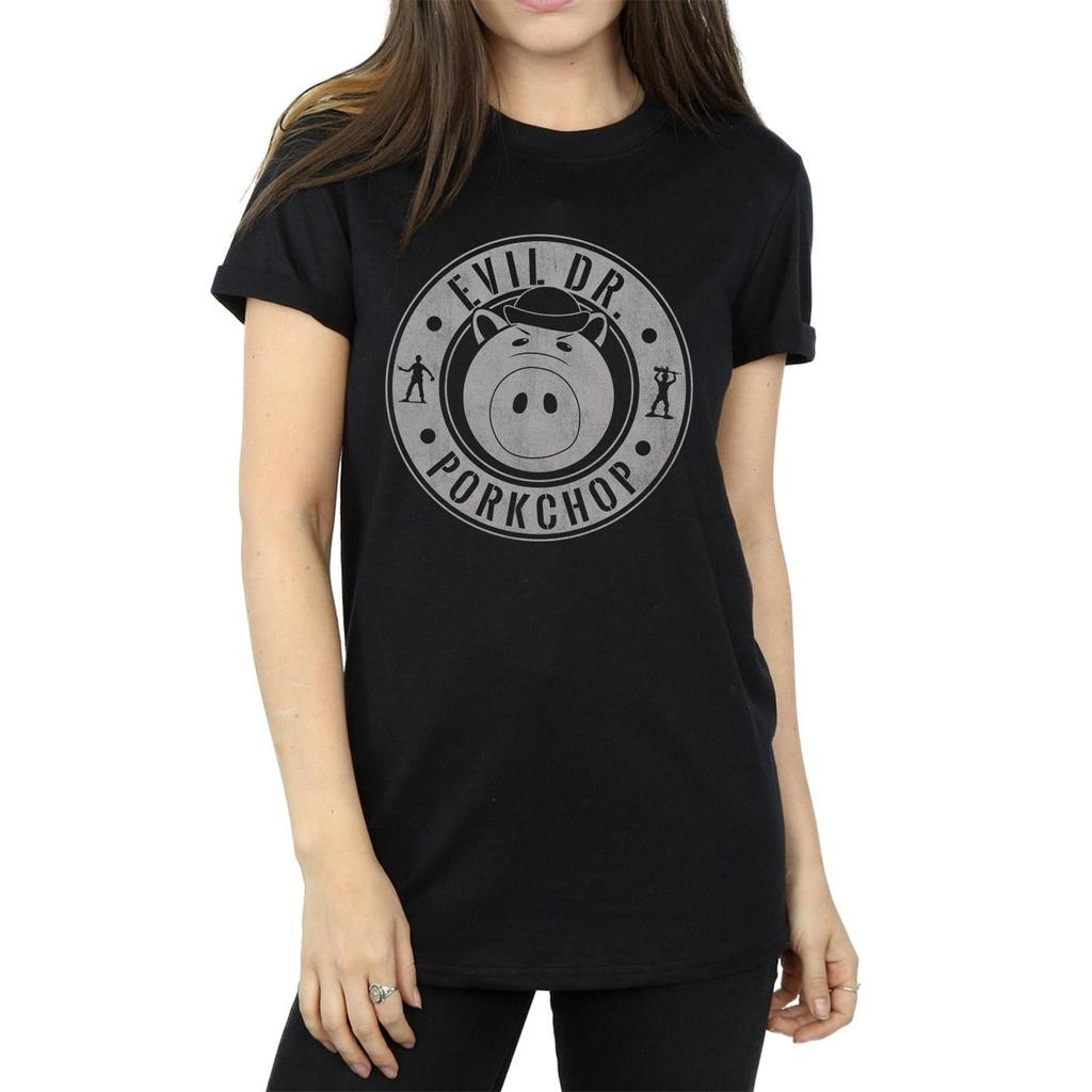 Disney Womens/Ladies Toy Story Evil Dr Pork Chop Logo Cotton Boyfriend T-Shirt