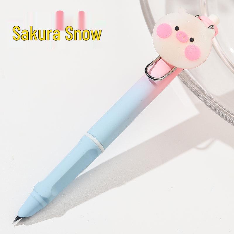 Cute Cartoon 0.38mm Ballpoint Pen with Replaceable Ink for Primary Students