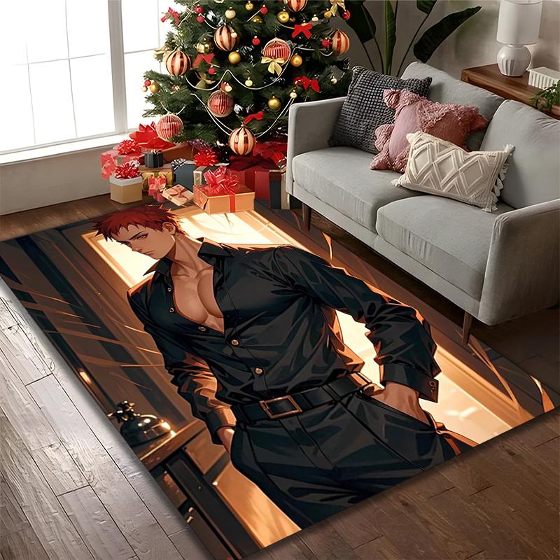 1 pièce de tapis de chaise imprimé Naruto pour utilisation à la maison, au bureau, tapis pour salon, cuisine, salle de jeux