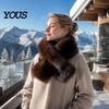 Daily Commute Cold Protection Plush Cross Scarf, Stylish Faux Fur Winter Neck Warmer, Soft Warm Wrap for Coat Double-Sided Thermal Elegant Scarf