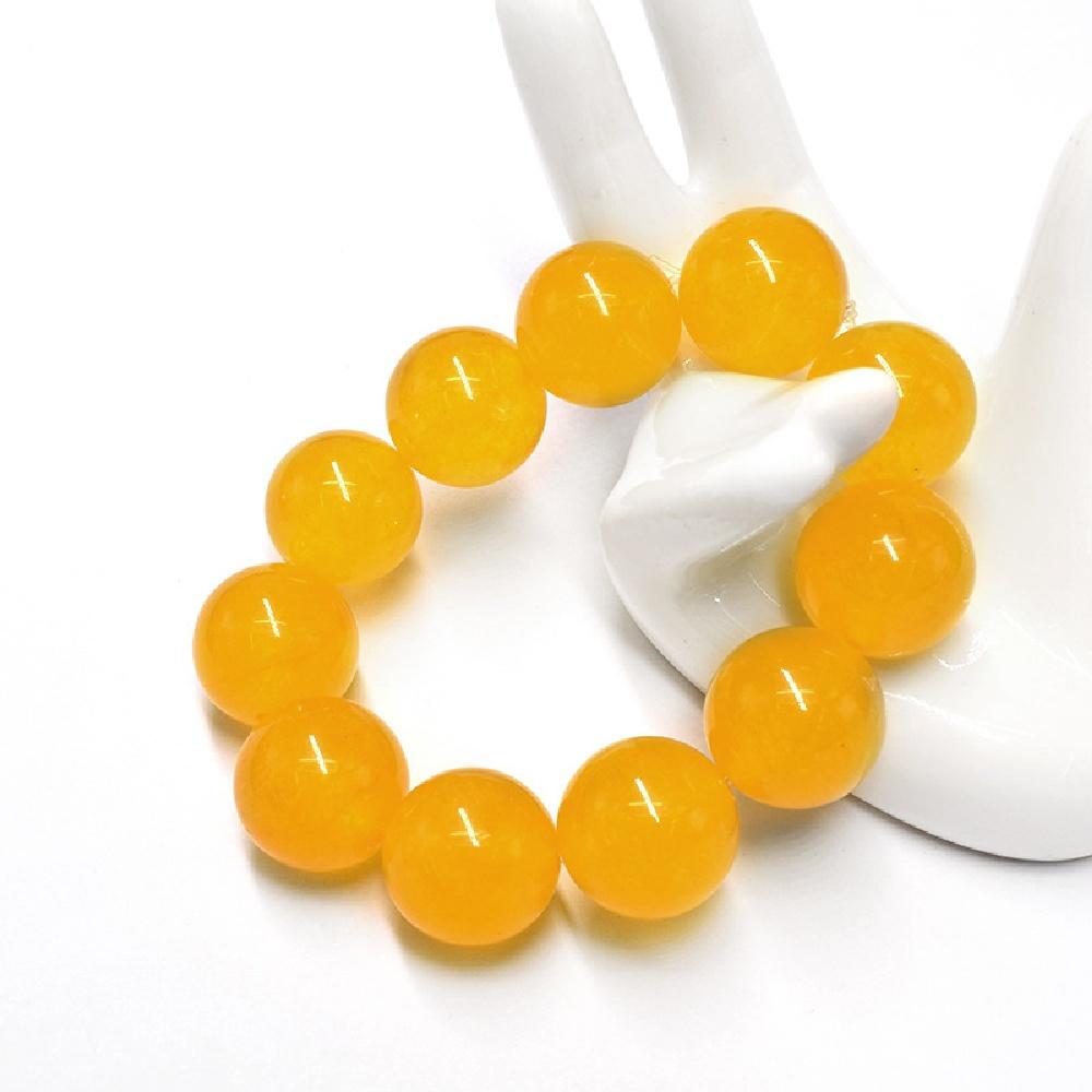 Agata Gialla Pietra Naturale Oro Tondo Perline Filo 15" Liscio Sciolto Distanziatore Perline 4/6/8/10/12mm per Creazione di Gioielli Fai da Te Braccialetti Accessori