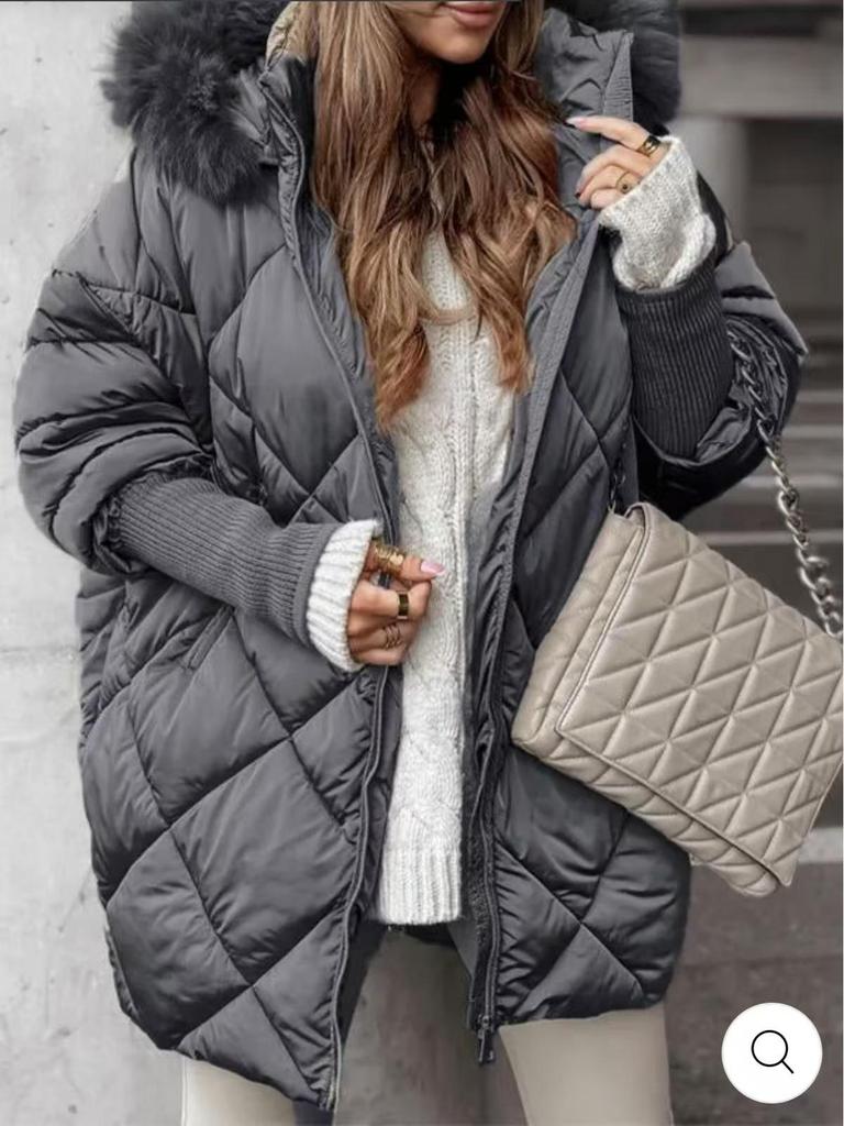 2024 Winter Hooded Cardigan Coat: Elegant European & American Women's Fashion
