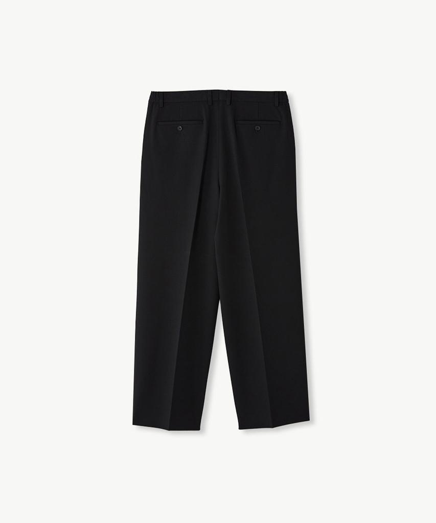 STCO Solid One-Pleat Setup Pants Black (Real Wide Fit)_Sepvz77Wsb