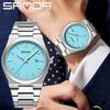 SANDA New Fashion Men Business Watch Leisure Quartz Stainless Steel Buckle Watches Waterproof Luminous Calendar Men's Watches