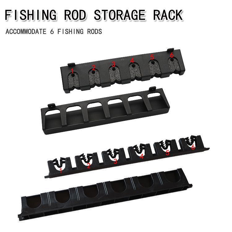 Wall-Mounted Fishing Rod Display Rack for Luya Rods and Nets