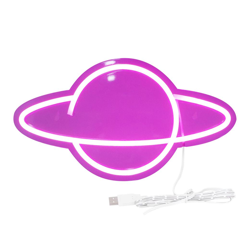 USB Neon Light Planet‑Shape LED Wall Neon Sign Decoration for Birthday Party Wedding