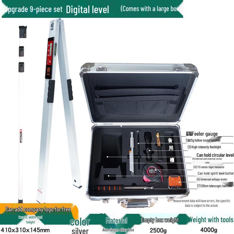 Professional Multifunctional Empty Drum Inspection Tool Set with 2m Straight Edge and Toolbox