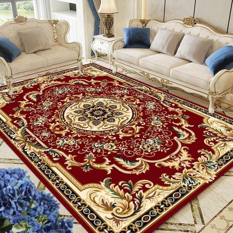 European Style Luxury Bedroom Carpet for Living Room Large Rugs  Home Decoration Washable Sofa Table Mat High-end Cloakroom Rug