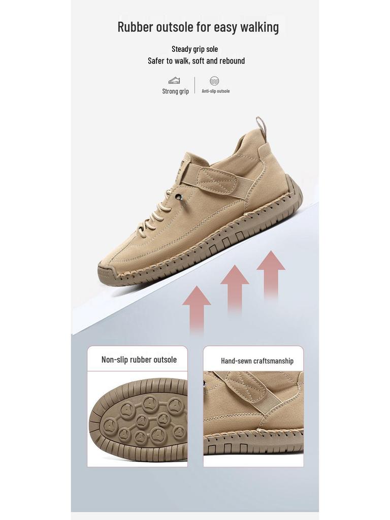 Dámské ručně šité ploché ležérní boty s měkkou podrážkou na podzim a zimu