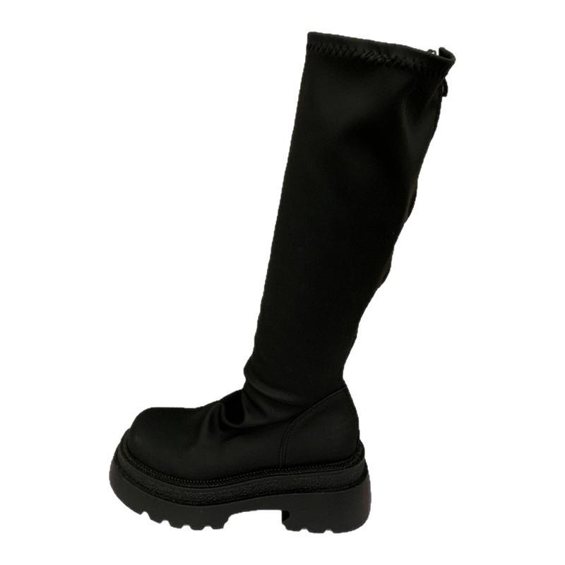 But Knee Boots Women's Autumn 2025 New Elastic Thin Boots Small Thick-soled High Knight Boots