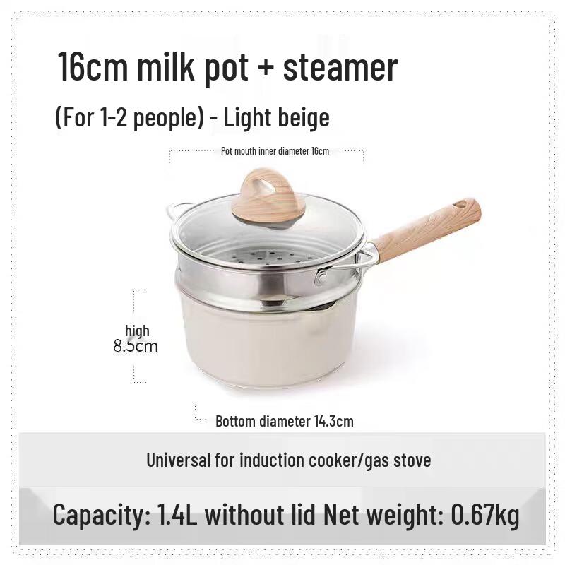 

ZISIZ Baby Food Milk Pot with Steamer