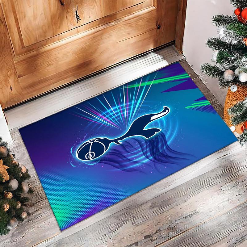 Tottenham Hotspur bedruckter Flanell-Teppich rutschfest weicher Polyester-Bodenbelag Indoor Dekorationsmatte für Schlafzimmer Wohnzimmer Sofa