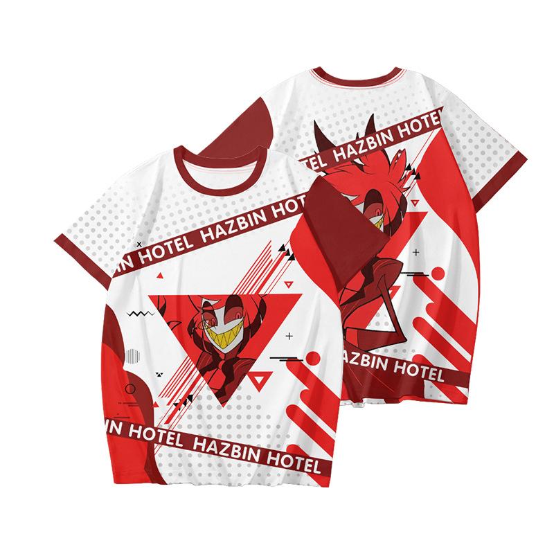 10 couleurs Hazbin Hotel Anime Femmes Hommes T-shirts Anime Chemise Dessin Animé Imprimé O-cou Surdimensionné Manches Courtes Mode Hommes Vêtements Streetwear