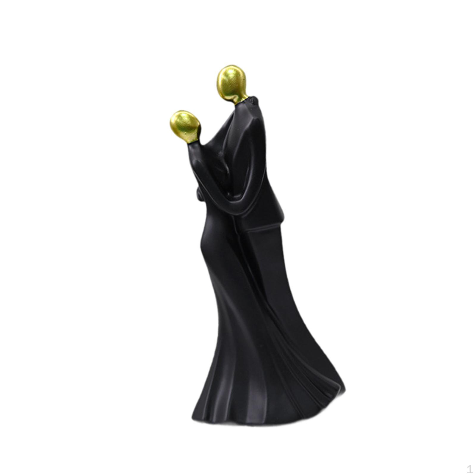

Абстрактная фигурка пары, танцующая статуэтка, креативный свадебный декор, подарки на годовщину для гостиной black 8.5x6.7x18cm