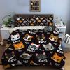 Cartoon cat head pattern background Print Bedding Set 1 Duvet Cover 2 Pillowcases for Adult and Children Luxury Gift Full Size