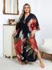 Plus Size Women Kaftan House Robe Bohemian Printing V Neck Homewear Beach Wear Bathing Suit Cover Up