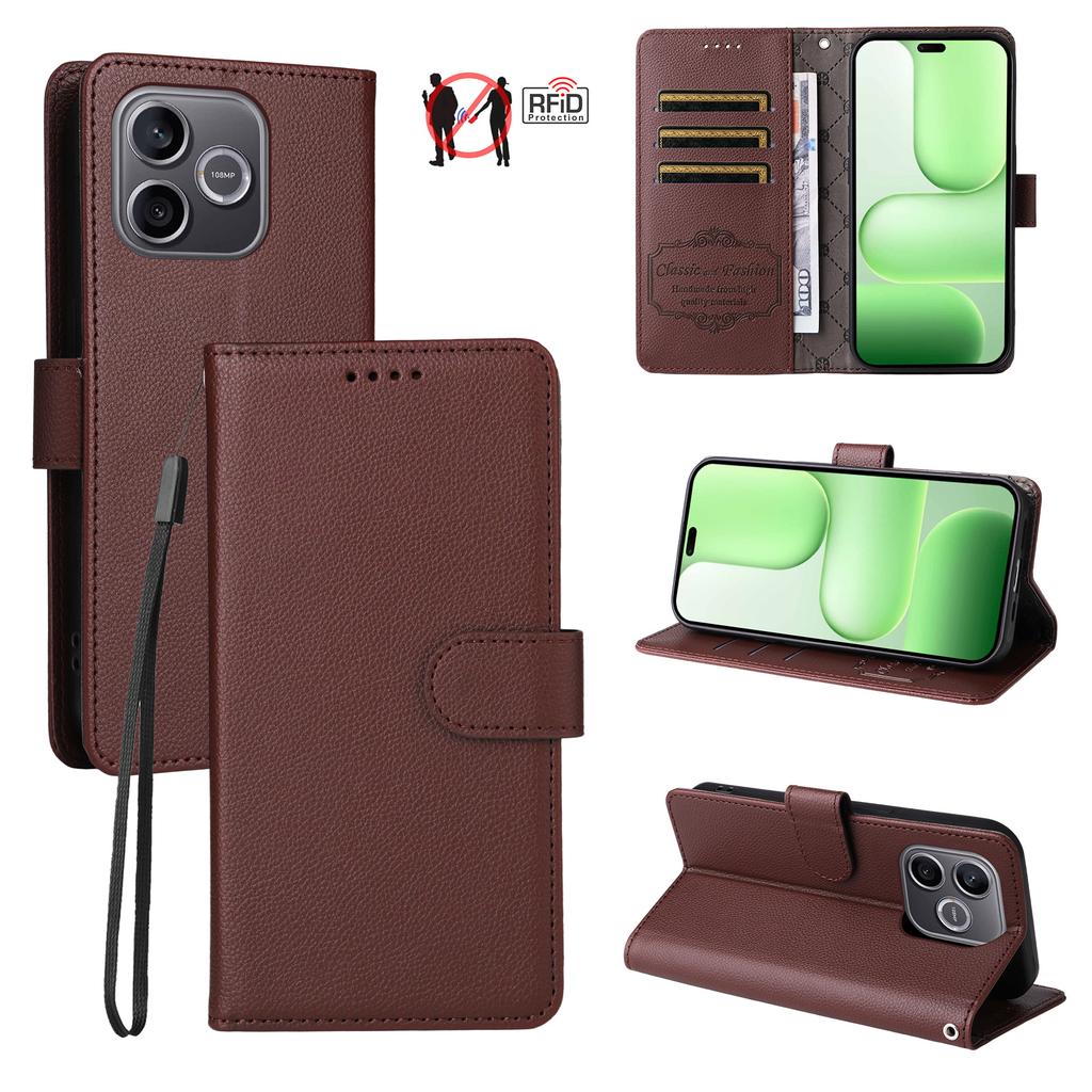 Case for 600 Lite 5G - Leather/PU, Brown, With Card Holder