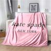 2026 New Fashion K-Kate-Spade Printed Blanket Sofa Bed Bedroom Living Room Portable Warm Extra Large Picnic Soft Blanket Stay