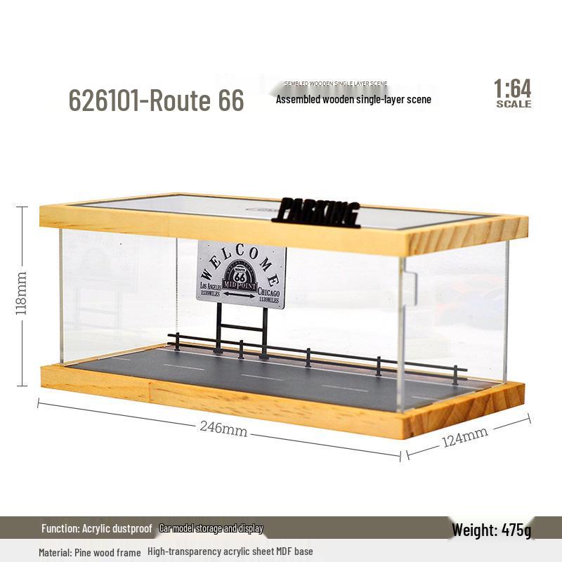 1:64 Scale Toy Car Storage and Display Box for Pop Mart Parking Lot Model Scene