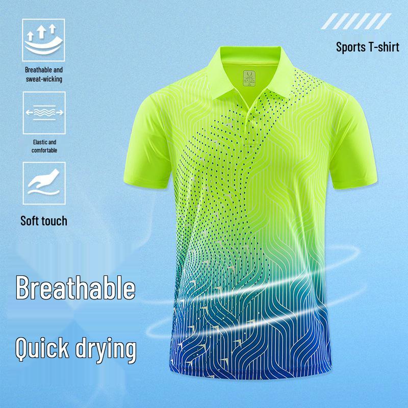 

Летняя быстросохнущая рубашка-поло – Унисекс, с коротким рукавом, для бадминтона, настольного тенниса, тенниса M