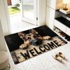 Welcome Art Cute Fun Cartoon Dog Home Bedside Rug Kitchen Bath Floor Mat Hallway Balcony Carpet Entrance Doormat Hogar Decor