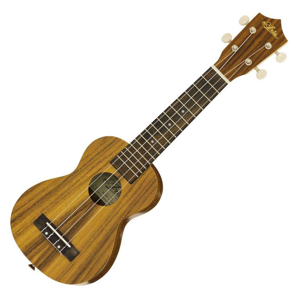 ARIA Acacia Koa Soprano Ukulele with Back, Gloss Finish, AU-1KG