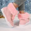 New Winter Short-top Long-furmed Leather Snow Boots for Women, Plus-size Fleece and Thickened Cotton Boots